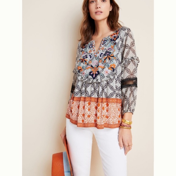 Anthropologie Tops - Anthropologie Terri Embroidered Top sz 2x